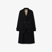 Long Chelsea Heritage Trench Coat in Black - Women, Cotton Gabardine | Burberry® Official