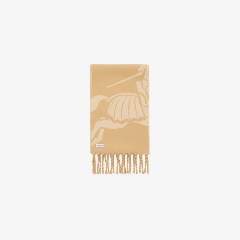 Reversible EKD Wool Scarf in Sand beige | Burberry® Official