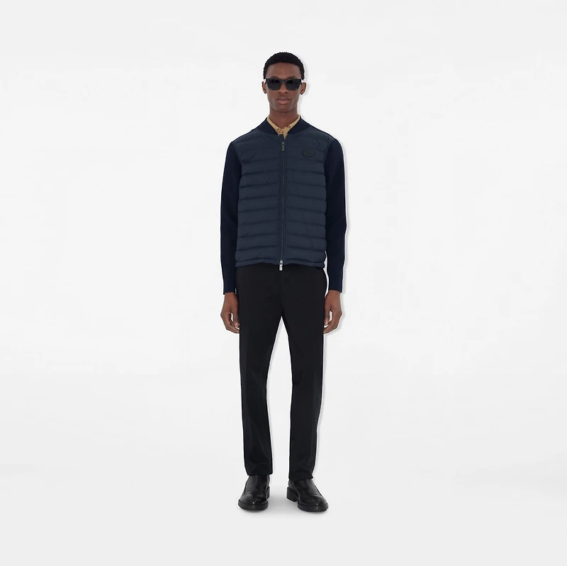Quilted Nylon and Wool Jacket in Navy - Men | Burberry® Official
