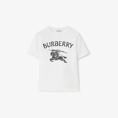 EKD Stretch Cotton T-shirt in White | Burberry® Official