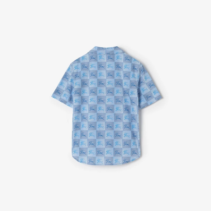 EKD Checkerboard Cotton Shirt in Cornflower blue | Burberry® Official