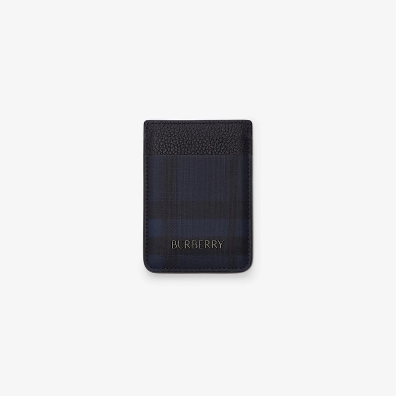 City Check Magnetic Card Case in Navy - Men, Cotton, Technical | Burberry® Official
