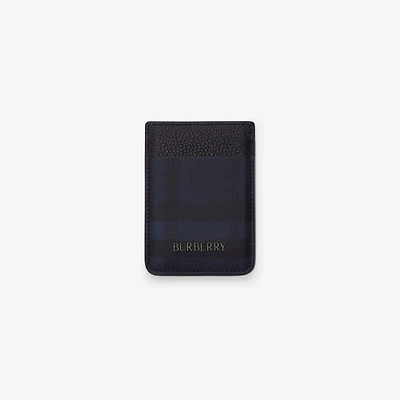 City Check Magnetic Card Case in Navy - Men, Cotton, Technical | Burberry® Official