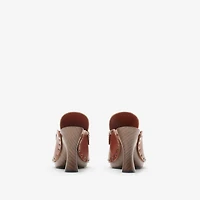 Leather Potter Clogs in Chestnut - Women | Burberry® Official
