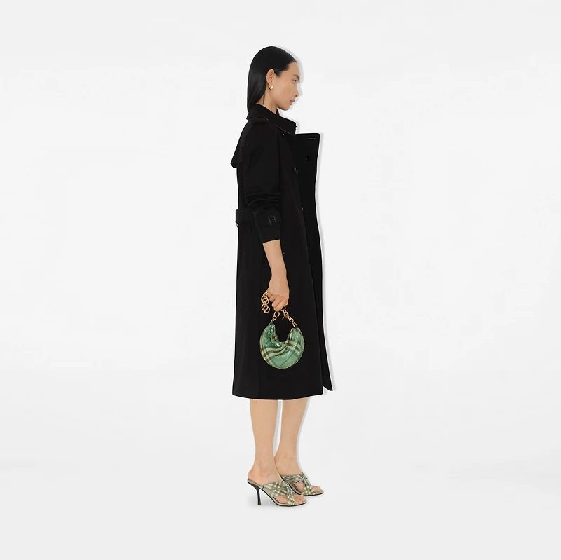 Long Kensington Heritage Trench Coat in Black - Women, Cotton Gabardine | Burberry® Official