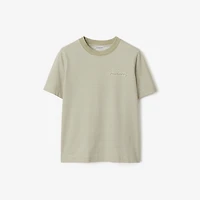 Striped Cotton T-shirt in Skylark - Women | Burberry® Official