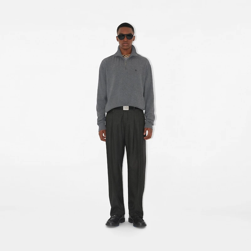Cashmere Blend Half-zip Sweater in Grey - Men | Burberry® Official