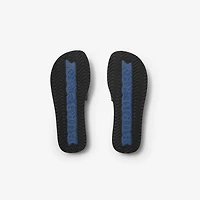 Leather Knight Stamp Slides in Black - Men | Burberry® Official