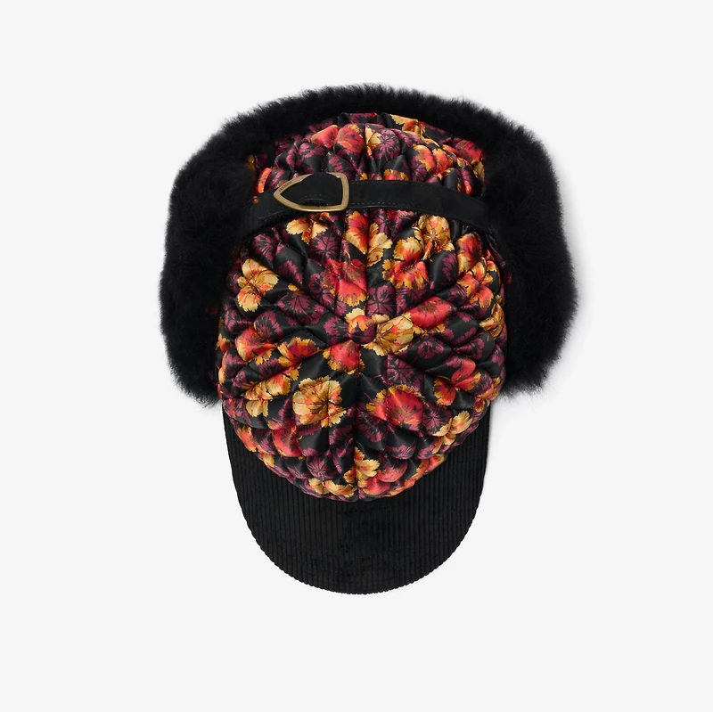 Geranium Leaf​ Nylon Trapper Cap in Poppy red - Men | Burberry® Official
