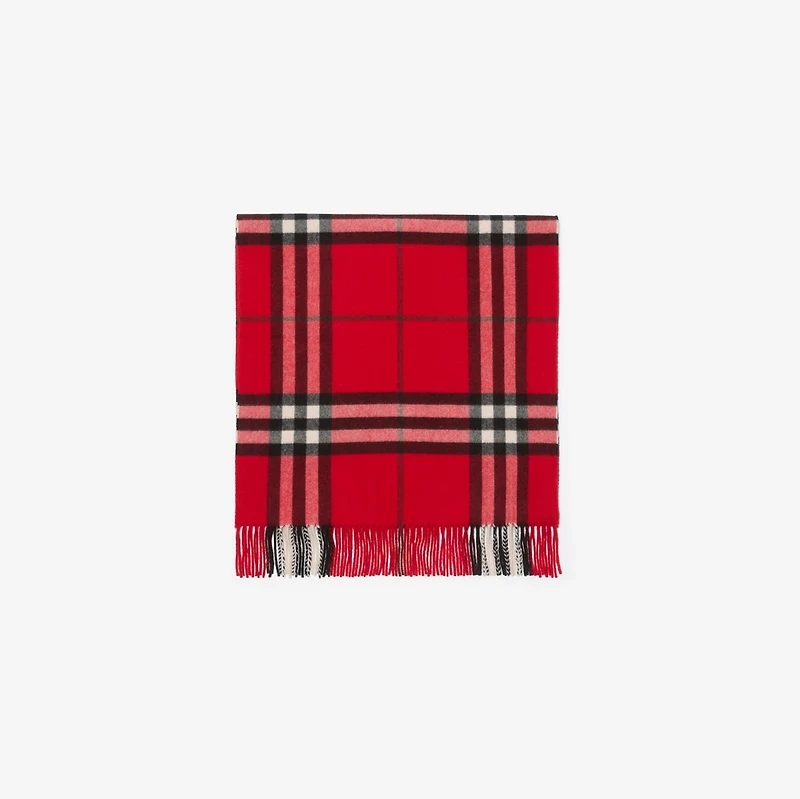 Wide Cross Stitch EKD Check Cashmere Scarf in Post red | Burberry® Official
