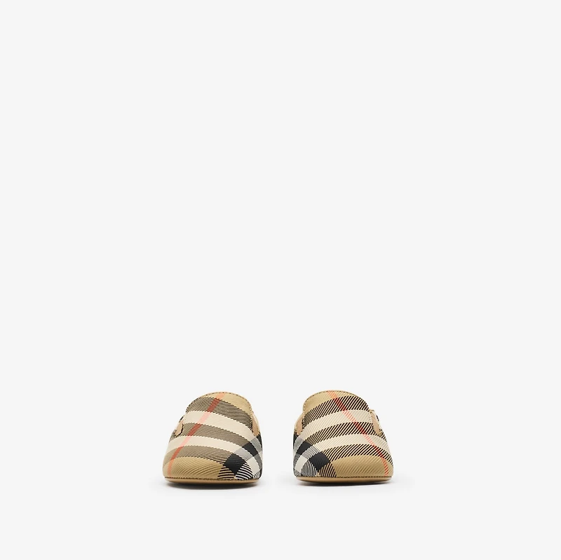 Check Nylon Blend Booties in Sand beige - Children | Burberry® Official