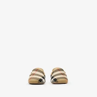 Check Nylon Blend Booties in Sand beige - Children | Burberry® Official