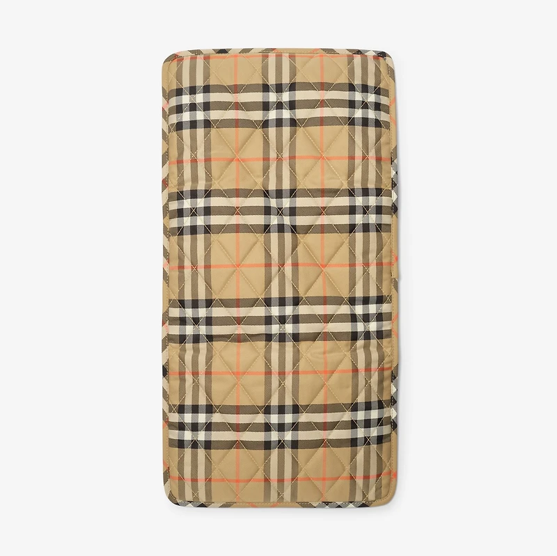 Check Trim Quilted Nylon Baby Changing Bag in Black - Children | Burberry® Official