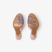 Check Mews High Sandals​ in Aubergine purple - Women | Burberry® Official