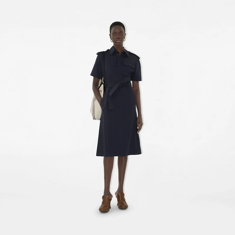 Wool Shirt Dress in Navy - Women | Burberry® Official