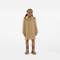 Cotton Hooded Car Coat in Sand | Burberry® Official