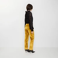 Baroque Velvet Tailored Trousers in Pear yellow - Women | Burberry® Official
