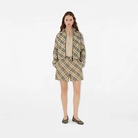 Check Shorts in Alabaster - Women, Nylon | Burberry® Official