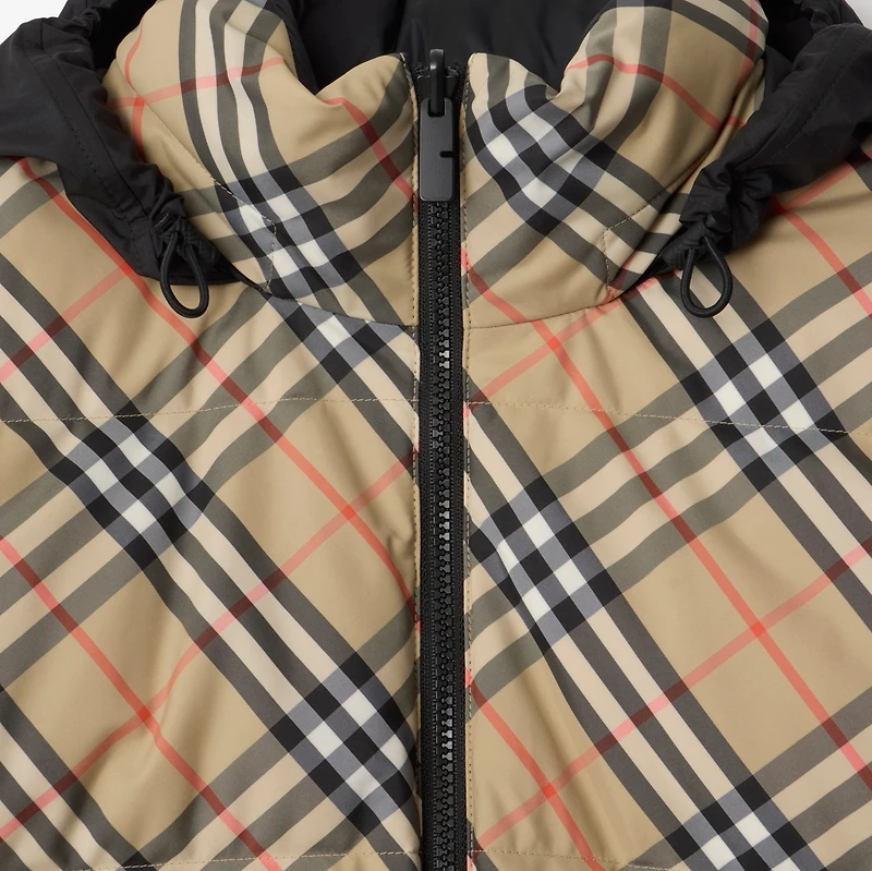 Reversible Check Puffer Jacket in Sand - Men | Burberry® Official