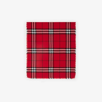 Wide Check Wool Scarf in Post red | Burberry® Official