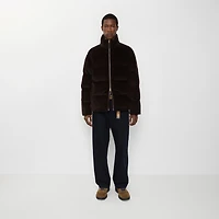 Corduroy Snowdon Puffer Jacket in Clove brown - Men, Nylon | Burberry® Official