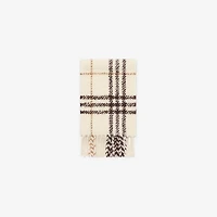 Check Alpaca Wool Blend Bouclé Scarf in Pebble white | Burberry® Official