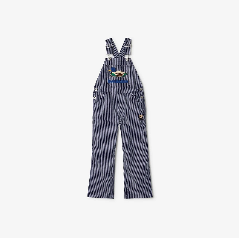 Striped Denim Dungarees in Dark navy | Burberry® Official