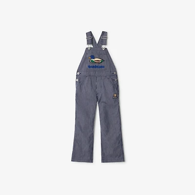 Striped Denim Dungarees in Dark navy | Burberry® Official