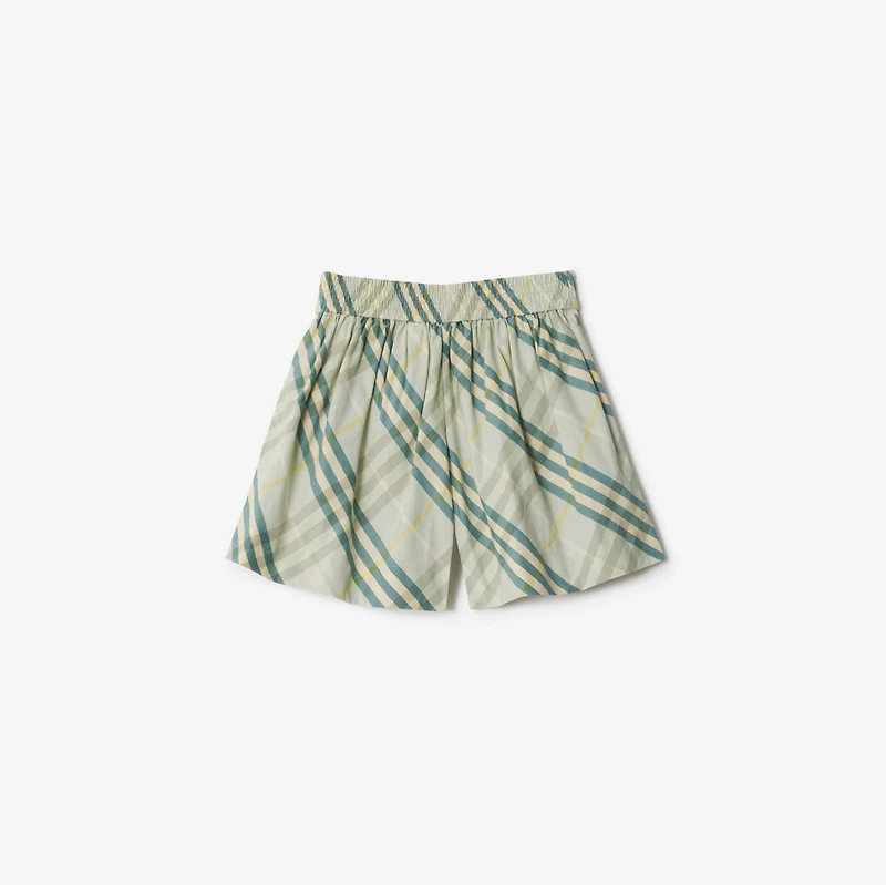 Check Cotton Shorts in Breeze | Burberry® Official