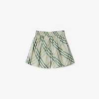 Check Cotton Shorts in Breeze | Burberry® Official