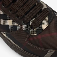 Check Terrace Sneakers in Mahogany red - Men | Burberry® Official