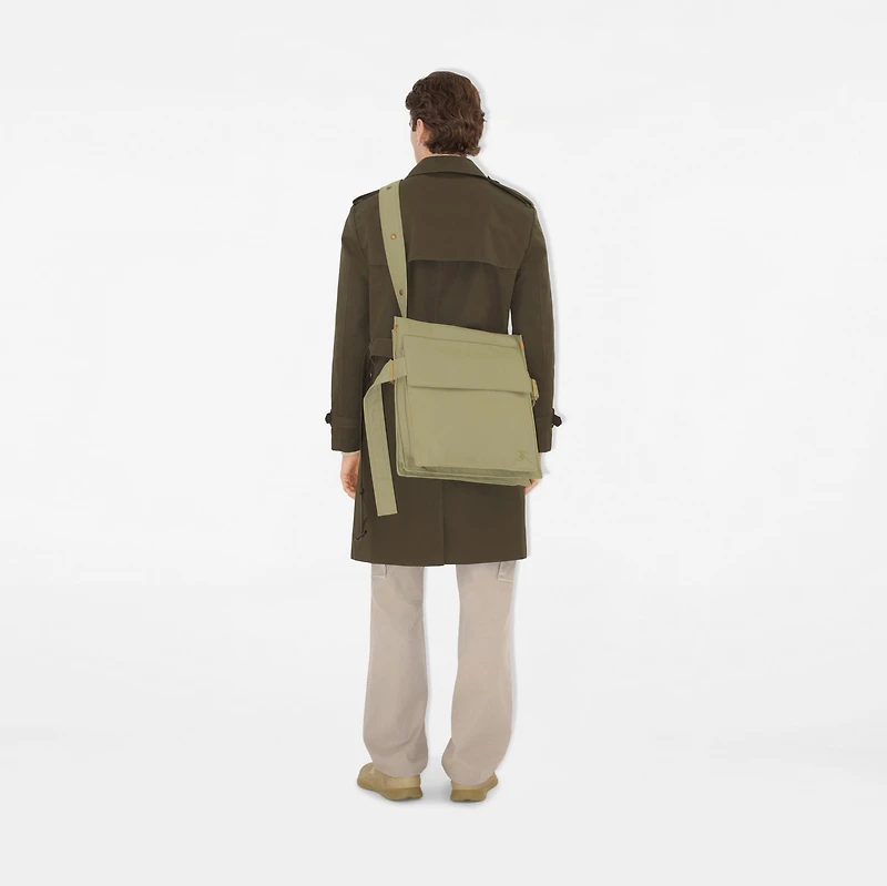 Medium Trench Tote in Hunter - Men, Cotton Gabardine | Burberry® Official