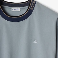 Logo Cotton T-shirt in Gale grey - Men | Burberry® Official