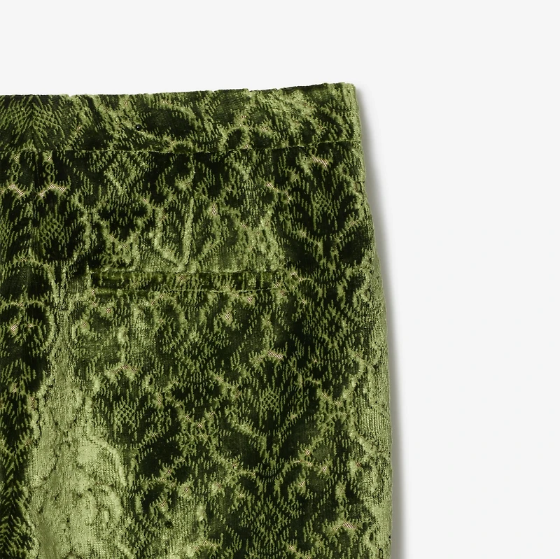 Baroque Velvet Tailored Trousers in Green - Women | Burberry® Official