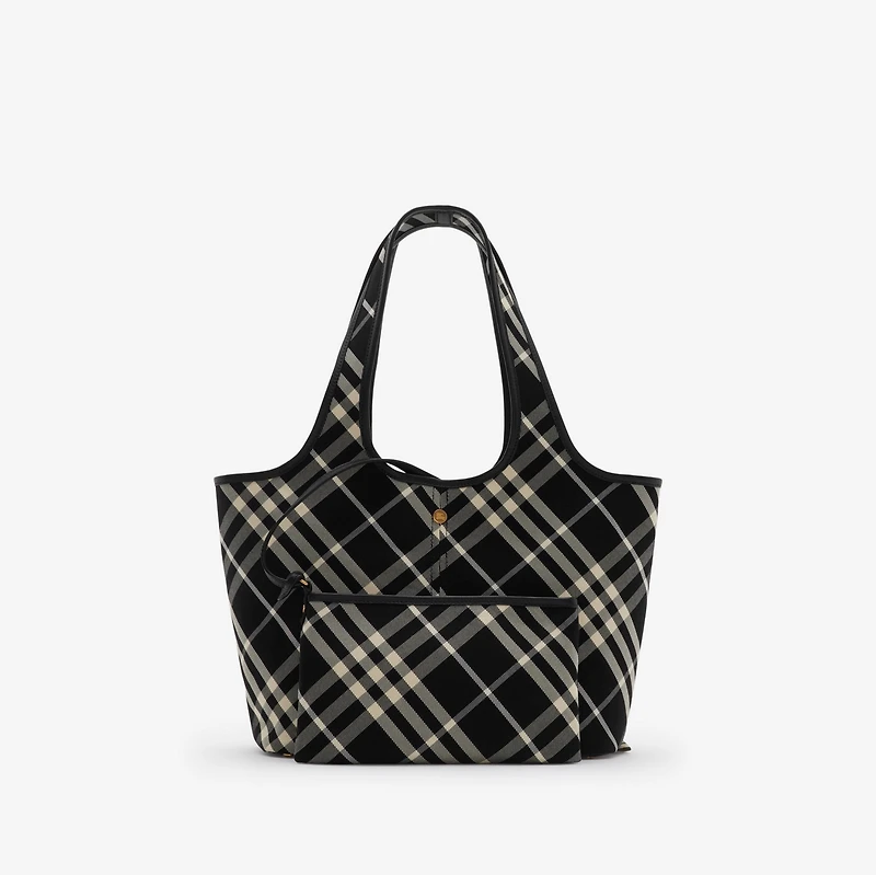 Small Check Tote in Black/calico - Women | Burberry® Official