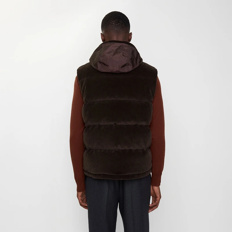 Corduroy Puffer Gilet in Clove brown - Men, Cotton | Burberry® Official