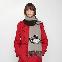Castle Cashmere Scarf in Monochrome | Burberry® Official