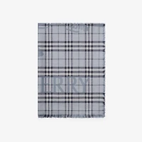 Wide EKD Check Wool Silk Scarf in Bank blue | Burberry® Official