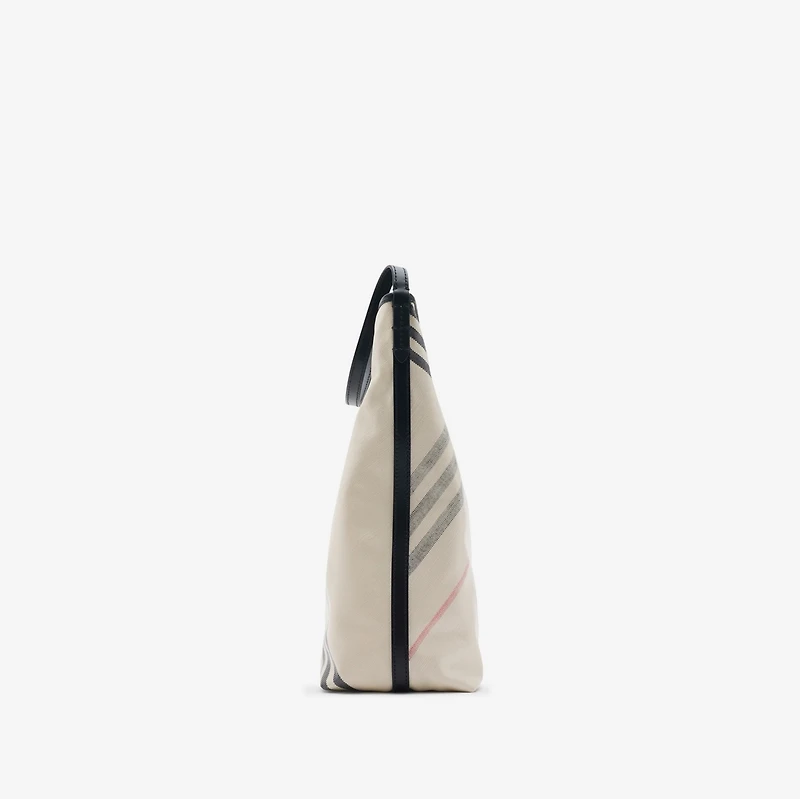 Medium Highlands Shoulder Bag in Soap beige - Women, Cotton, Linen | Burberry® Official