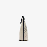 Medium Highlands Shoulder Bag in Soap beige - Women, Cotton, Linen | Burberry® Official