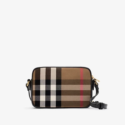 Small Check Camera Bag in Black - Women | Burberry® Official
