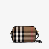 Small Check Camera Bag in Black - Women | Burberry® Official