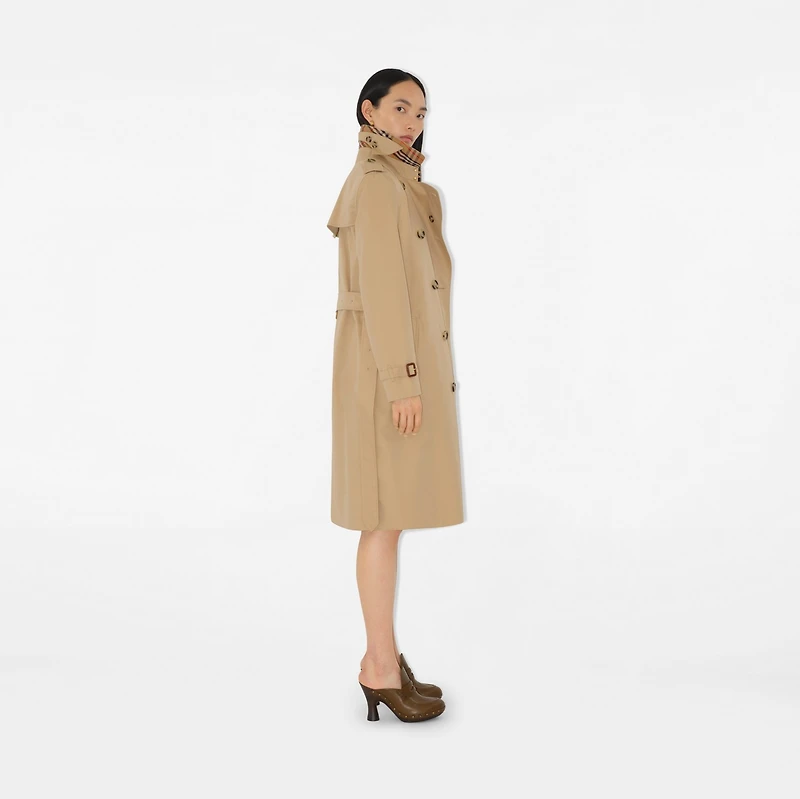 Long Kensington Heritage Trench Coat in Honey - Women, Cotton Gabardine | Burberry® Official