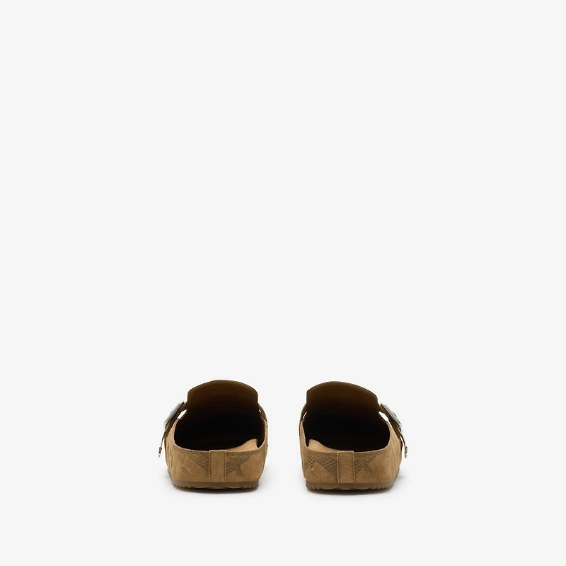 Check Suede Urchin Clogs in Jute - Men | Burberry® Official