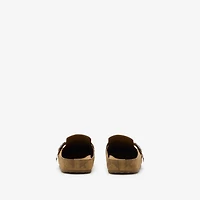 Check Suede Urchin Clogs in Jute - Men | Burberry® Official
