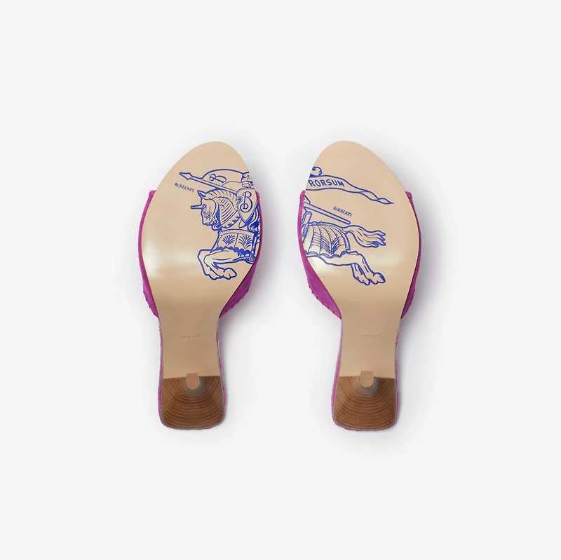 Suede Cabana Mules in Urchin - Women | Burberry® Official