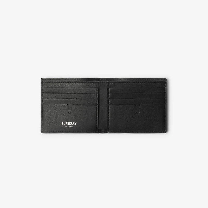 Check Bifold Wallet in Midnight - Men, Cotton, Linen | Burberry® Official