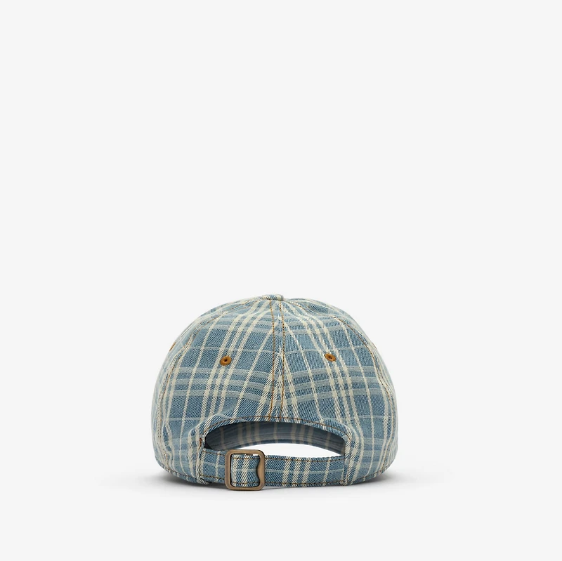 Check Denim Baseball Cap in Dark indigo blue - Men | Burberry® Official