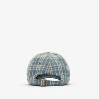 Check Denim Baseball Cap in Dark indigo blue - Men | Burberry® Official