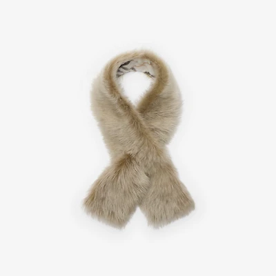 Reversible Shearling Scarf in Pebble grey/linden beige | Burberry® Official